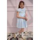 Katherine Johnson Dress Blue Sky Gingham with Rainbow Hand Smocking