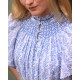 Colette Dress Passionflower Trellis with Delphinium Blue Hand Smocking