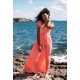 Wallis Simpson Dress Coral Dreams Organdie with Chantilly Hand Smocking